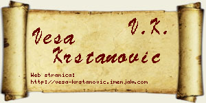 Vesa Krstanović vizit kartica